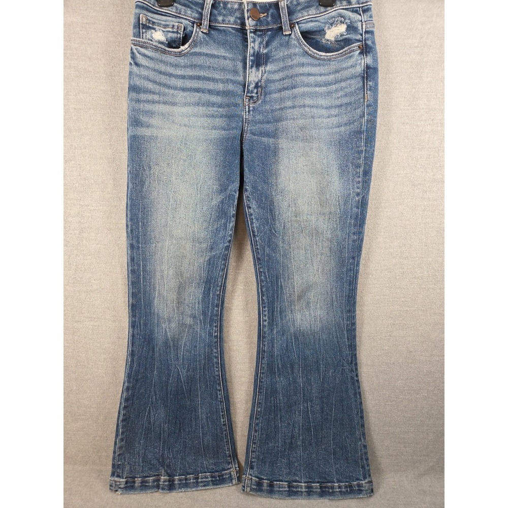 BKE Stella Womens 30x29 Medium‎ Wash Bootcut Jeans Slim Flare Distressed Grunge